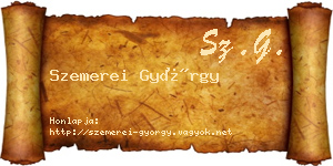 Szemerei György névjegykártya